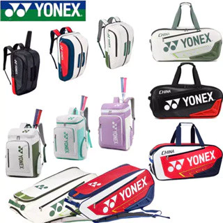 YONEX กระเป๋าแบดมินตันชายและหญิงกระเป๋าเป้สะพายหลังกีฬากระเป๋าเป้สะพายหลังสีแดงคู่