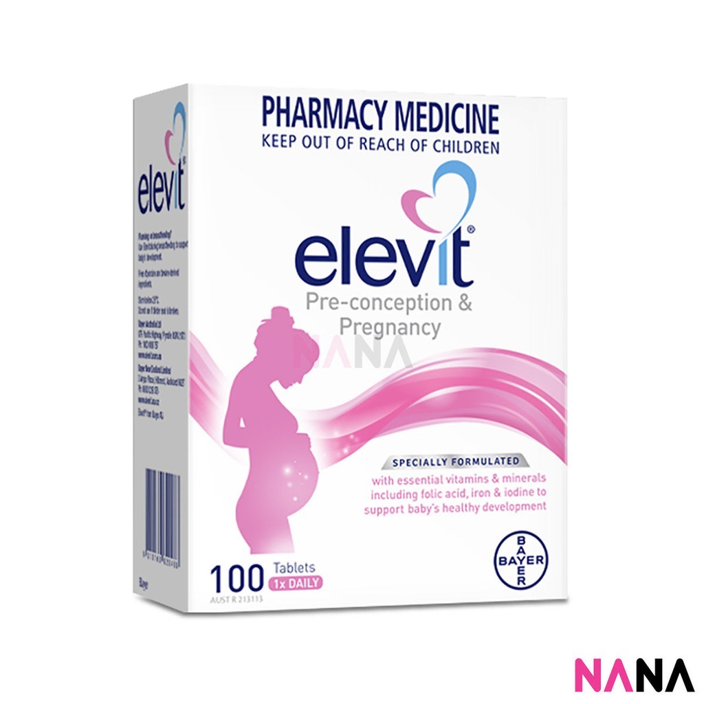 Elevit Pregnancy Multivitamin 100 Tablets มัลติวิตามินสำหรับสตรีที่อยู่ระหว่างตั้งครรภ์ 100 เม็ด (หมดอายุ:07 2026)