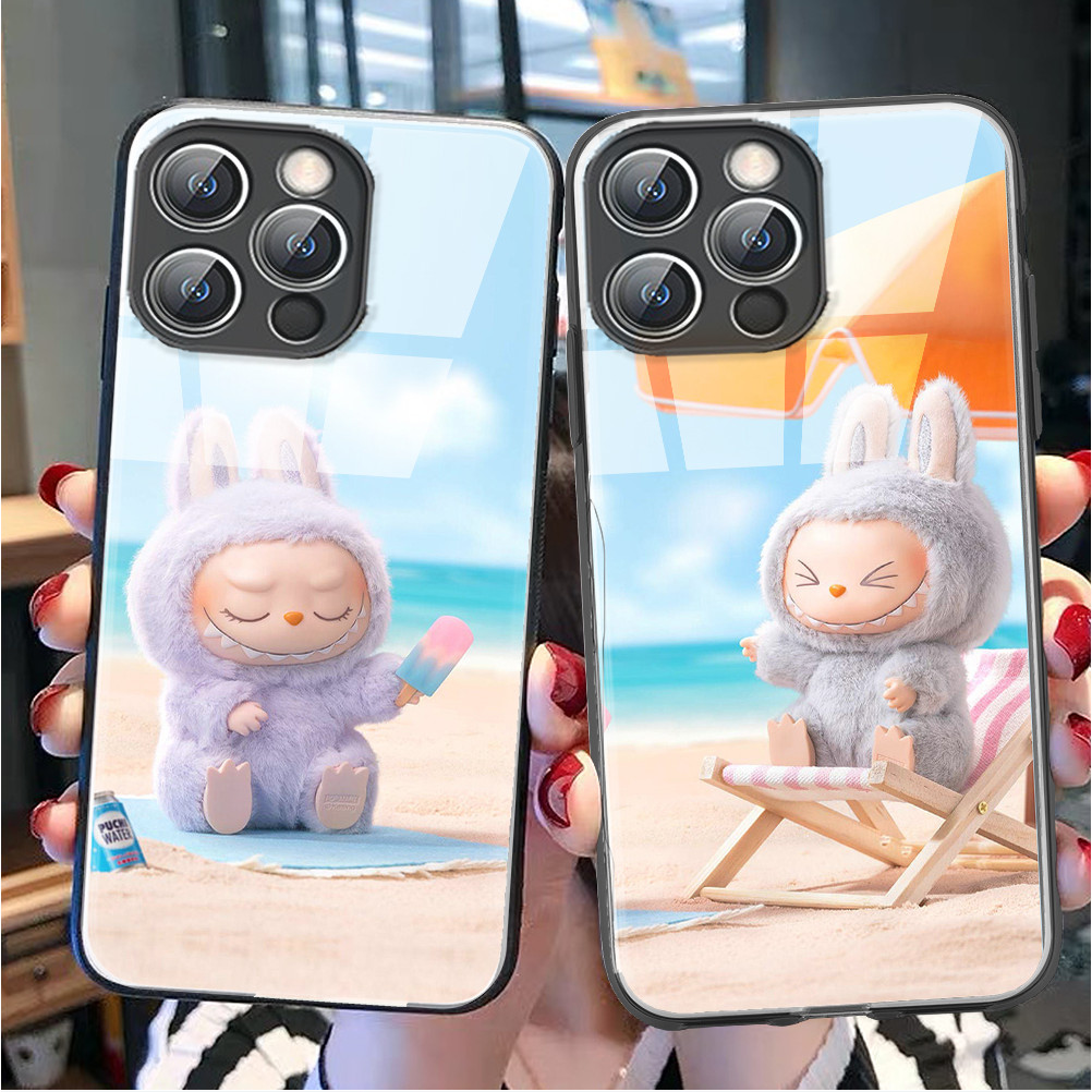 LABUBU เปลือกแก้ว สำหรับ OPPO F9 F7 F5 F15 F11 F19 F17 RENO 8 7Z 7PRO 7 6Z 6 5F 5 4F 4 2F 2Z  Realme