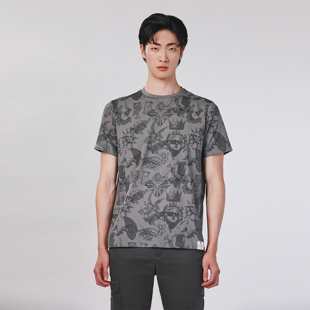 John Henry เสื้อยืดผู้ชาย ทรงเข้ารูป รุ่น JH F324MTSSM22 - สีเทา