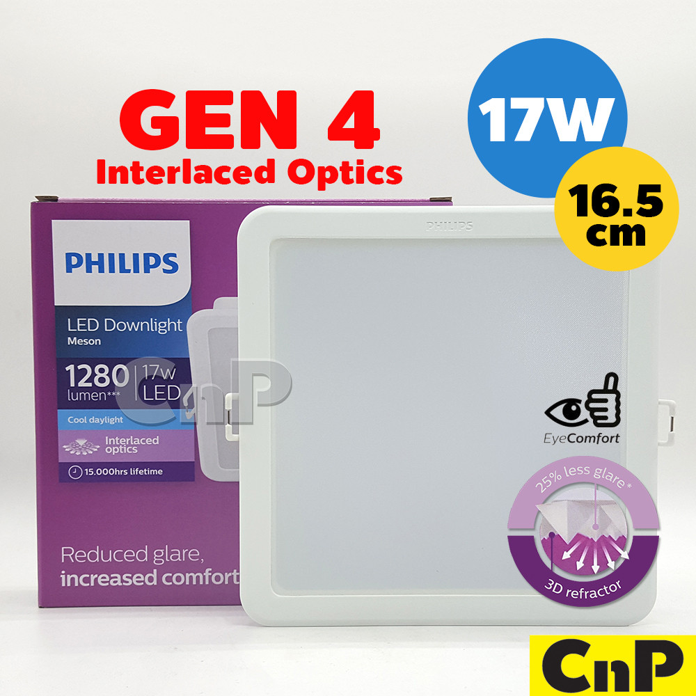 PHILIPS โคมไฟดาวน์ไลท์ ฝังฝ้า 16.5 ซม. Panel LED 17W ฟิลิปส์ รุ่น MESON IO 59467