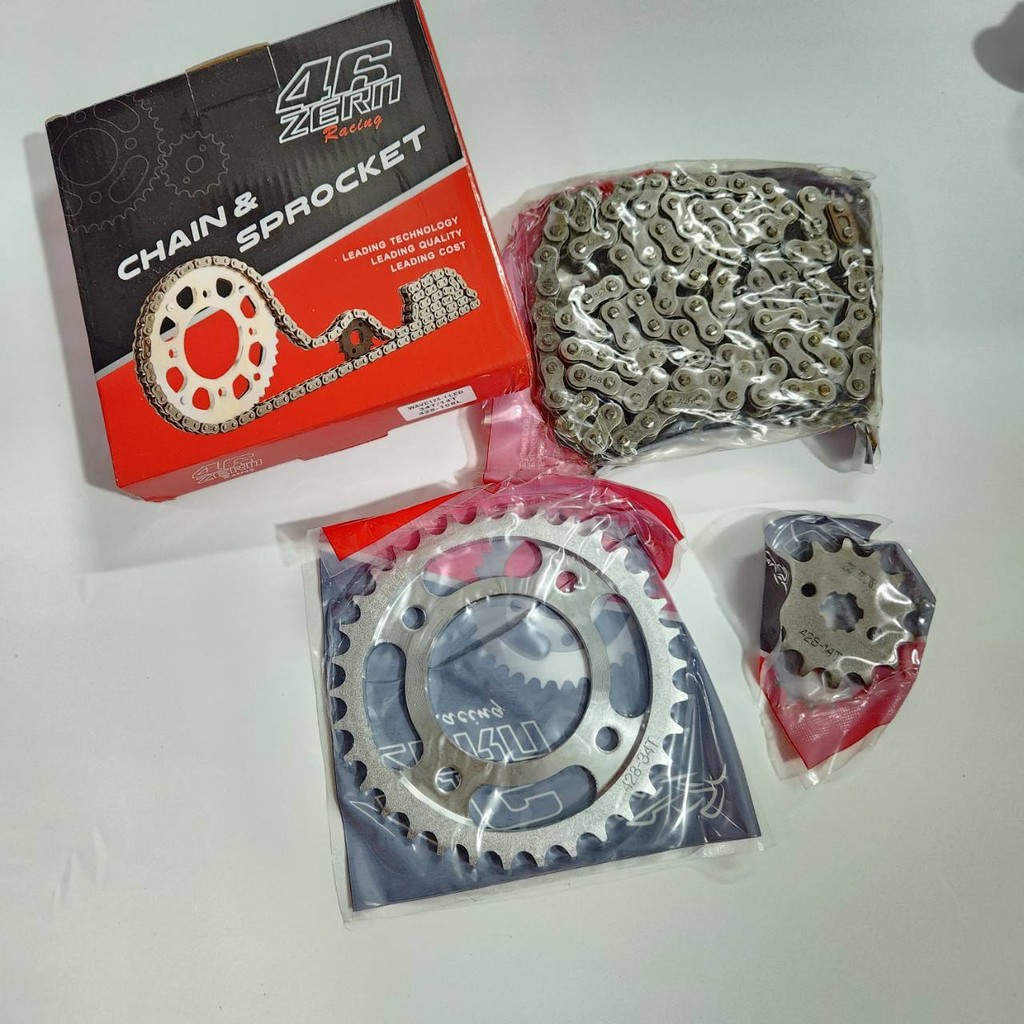 ZERN46 สเตอร์หน้า-หลัง-โซ่ เดิม ชุด428 14-34-108L เวฟ110i , เวฟ125 , เวฟ100S สเตอร์หน้า 14 สเตอร์หลัง 34 โซ่ 108 ข้อ