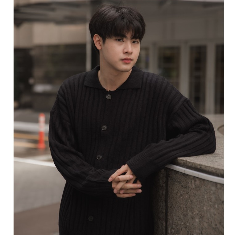 TOMO CARDIGAN คาร์ดิแกนผู้ชายคอปก ผ้าทอเนื้อนุ่ม