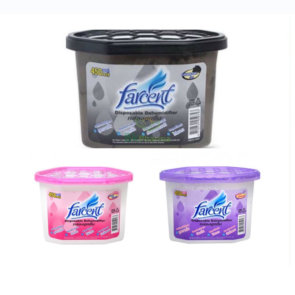 Farcent กล่องดูดความชื้น ถ่านดูดกลิ่น 450 มล. 1 ชิ้น มี 3 กลิ่น ถ่าน ลาเวนเดอร์ กุหลาบ