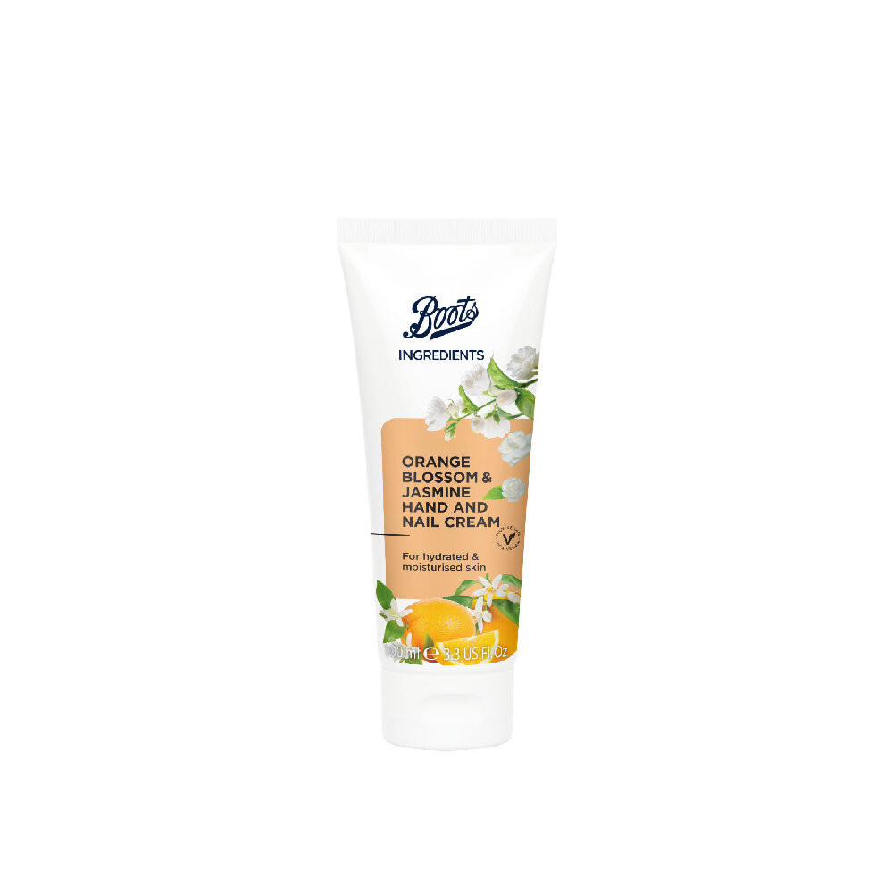 BOOTS INGREDIENTS บู๊ทส์ อินกรีเดียนส์ ออเรนจ์ บลอสซัม แอนด์ จัสมิน แฮนด์ แอนด์ เนล ครีม 100 มล.