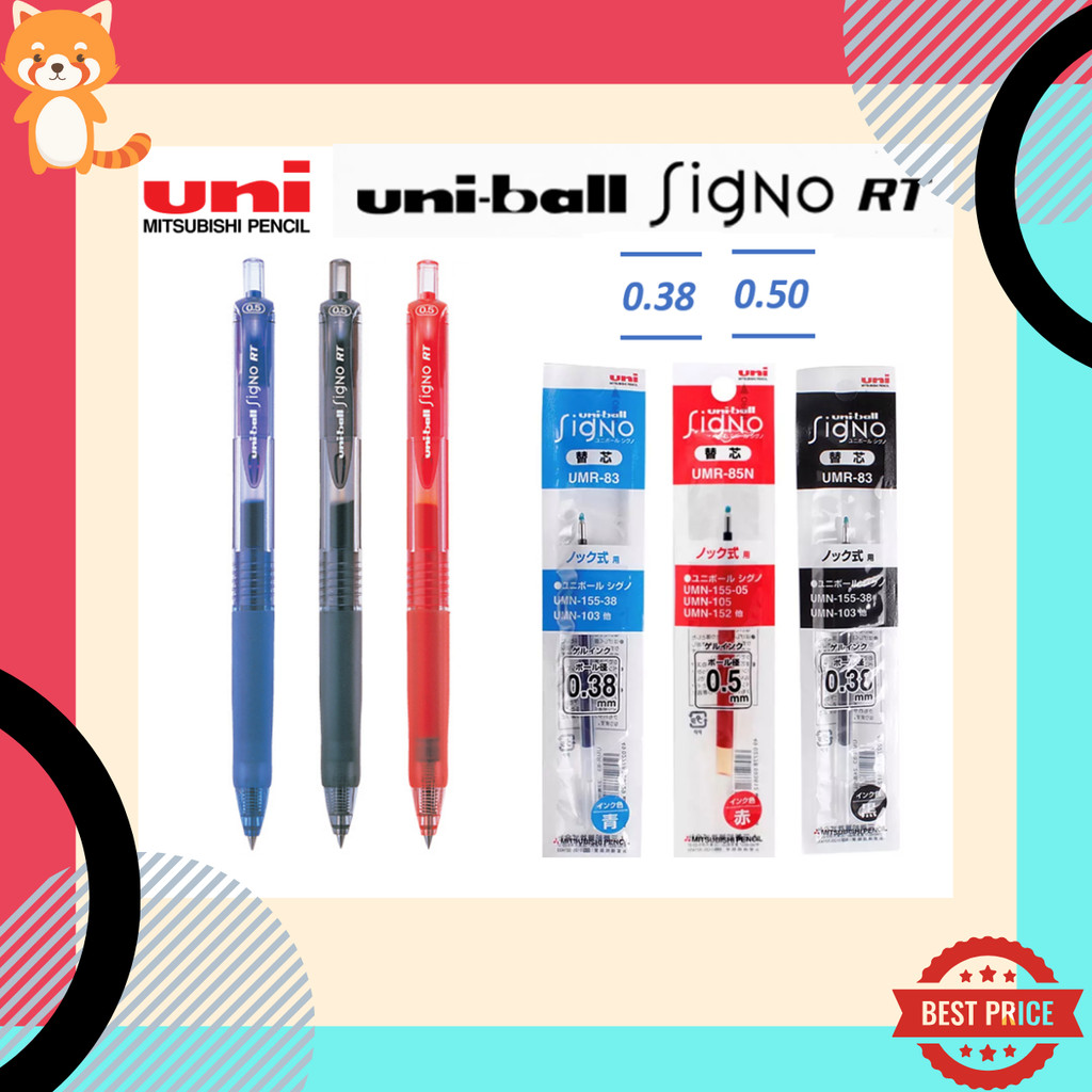 (ราคาถูกสุด) ปากกาเจล UNI Ball SIGNO RT และ ไส้ปากกา ขนาด 0.38 และ 0.5 MM