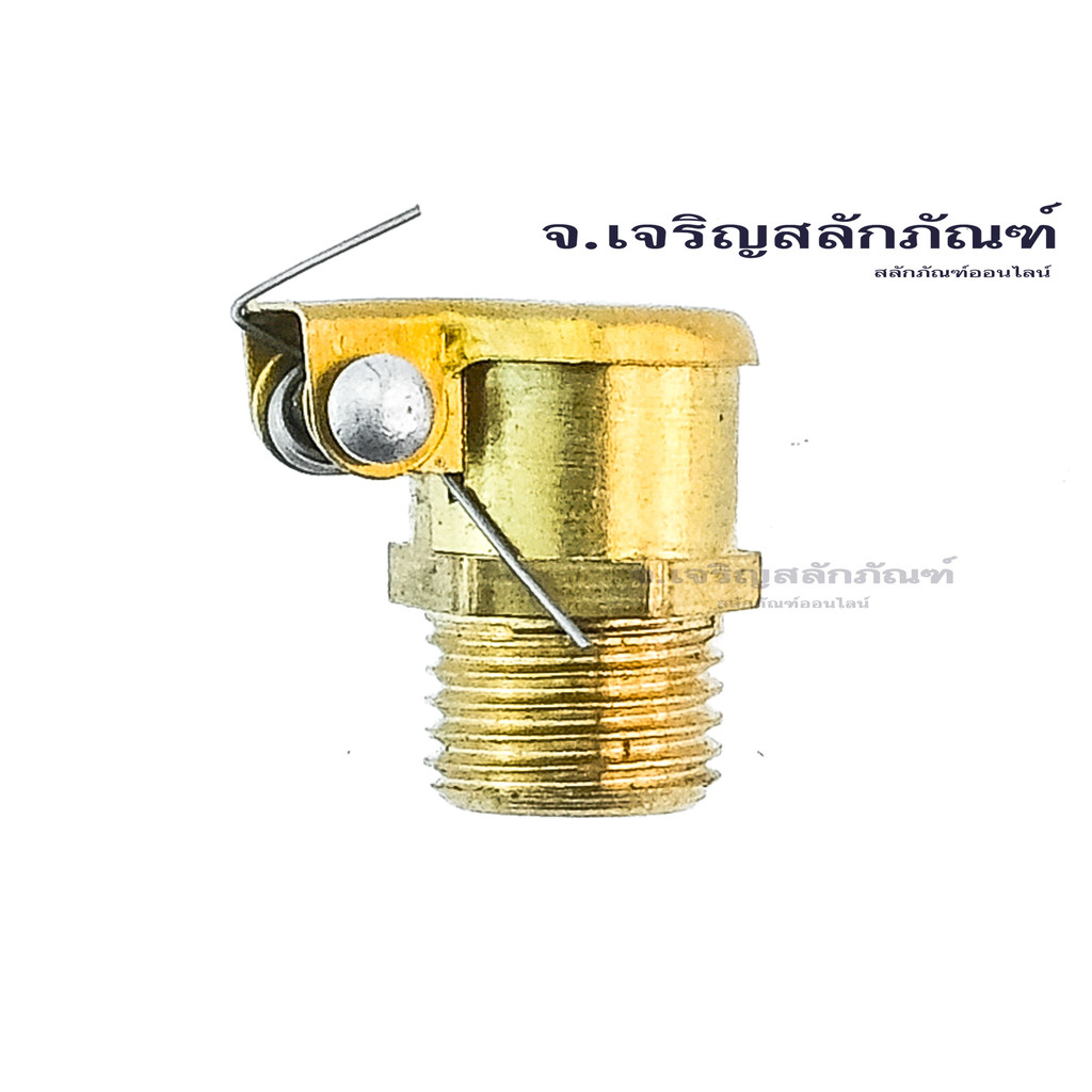 กาหยอดน้ำมัน ฝาสปริง ทองเหลือง แบบตรง  ขนาด M6 M8 M10 เกลียว 1.0  Brass Spring Grease Oil Cup