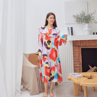 ชุดนอน Muslin pajamas [ โค้ด MUSSEP130 ลด 130 ฿]ผ้า Silk Satin (รุ่น K1152)