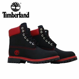 Timberland Nubuck รองเท้าบูทหนัง ข้อสูง สีดํา แดง กันความเมื่อยล้า คลาสสิก กลางแจ้ง 36-46