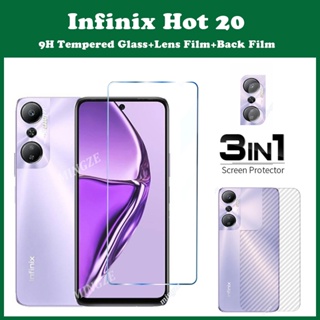 3 in 1 ฟิล์มกระจกนิรภัยกันรอยหน้าจอ และเลนส์กล้อง สําหรับ Infinix Hot 20 Hot 30i 30 Infinix Note 12 PRO 5G Note 12 G96