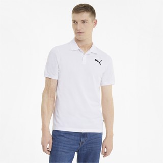 PUMA BASICS - เสื้อเชิ้ตโปโลผู้ชาย Essentials Pique Mens Polo Shirt สีขาว - APP - 58667452