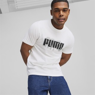 PUMA BASICS - เสื้อยืดผู้ชาย Wording Graphic สีขาว - APP - 67447502