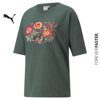 PUMA PRIME/SELECT - PUMA x LIBERTY Graphic Womens Tee Green - APP - 53288780