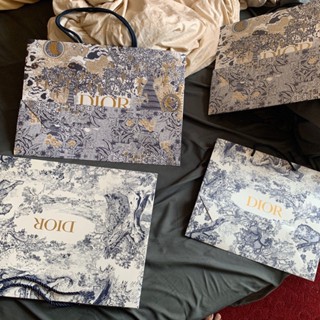 ❦Dior Animal Tiger ถุงกระดาษบรรจุภัณฑ์พืช Tote Bag กล่องของขวัญ ถุงของขวัญ Preserved Flower DIY