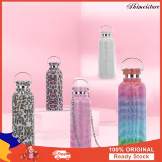 Shimei 🎂350ml/500ml/750ml Insulated Bottle Rhinestone Thermal Stainless Steel Kids Water Cup