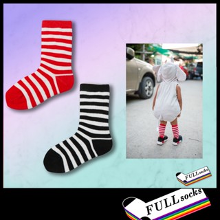 ถุงเท้าเด็ก​ ลายทาง ม้าลาย​ ไซส์ 3-6 ปี Stripes Socks_C25