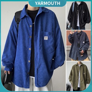 Yyr_ เสื้อเชิ้ต สีพื้น แฟชั่นฤดูใบไม้ผลิ สําหรับผู้ชาย