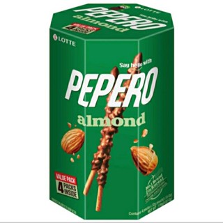 ลอตเต้ เพเพโร่ บิสกิตแท่งยาวอัลมอนด์ Lotte Pepero Almond 128g.