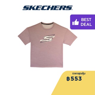 Skechers สเก็ตเชอร์ส เสื้อยืดแขนสั้นผู้หญิง Women Performance Running Short Sleeve Tee - SP22Q4W358-MAVE