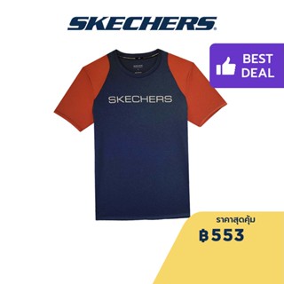 Skechers สเก็ตเชอร์ส เสื้อยืดแขนสั้นผู้ชาย Men  1st Series Short Sleeve Tee  Apparel - SP22Q4M414-SEBL