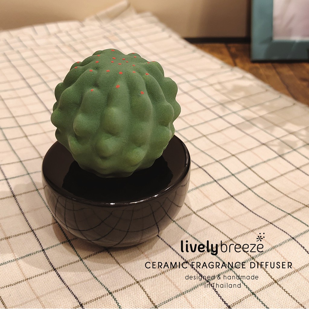 LIVELY BREEZE เครื่องหอมเซรามิกกระบองเพชร (Franky Cactus Ceramic Diffuser) HAND MADE in THAILAND