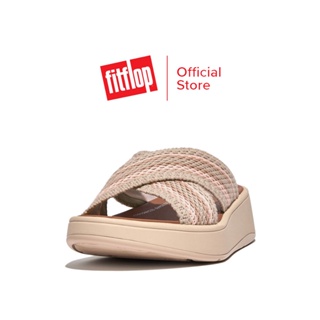 FITFLOP F-MODE CROCHET FLATFORM CROSS รองเท้าแตะผู้หญิง รุ่น GM9-A20 สี BEIGE