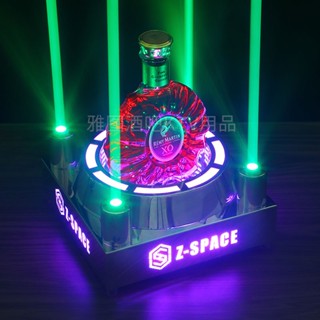 ✲✁ஐที่นั่งไวน์เลเซอร์ LED ชาร์จระดับไฮเอนด์ที่นั่งบาร์ไวน์สแตนเลสหมุนได้ชั้นวางจอแสดงผล ktv ถาดไวน์ XO ชั้นวางไวน์ส่องสว