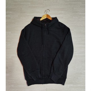 Uniqlo Pile Lined Sweat Full-Zip Hoodie เสื้อสเวตเตอร์ มีฮู้ด บุขน สีดำ Size XL ชาย มือ2