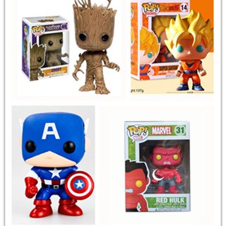 ◕Funko Red Giant กัปตันอเมริกาผู้พิทักษ์จักรวาล Treeman Dragon Ball Goku POP ตุ๊กตาหัวโต