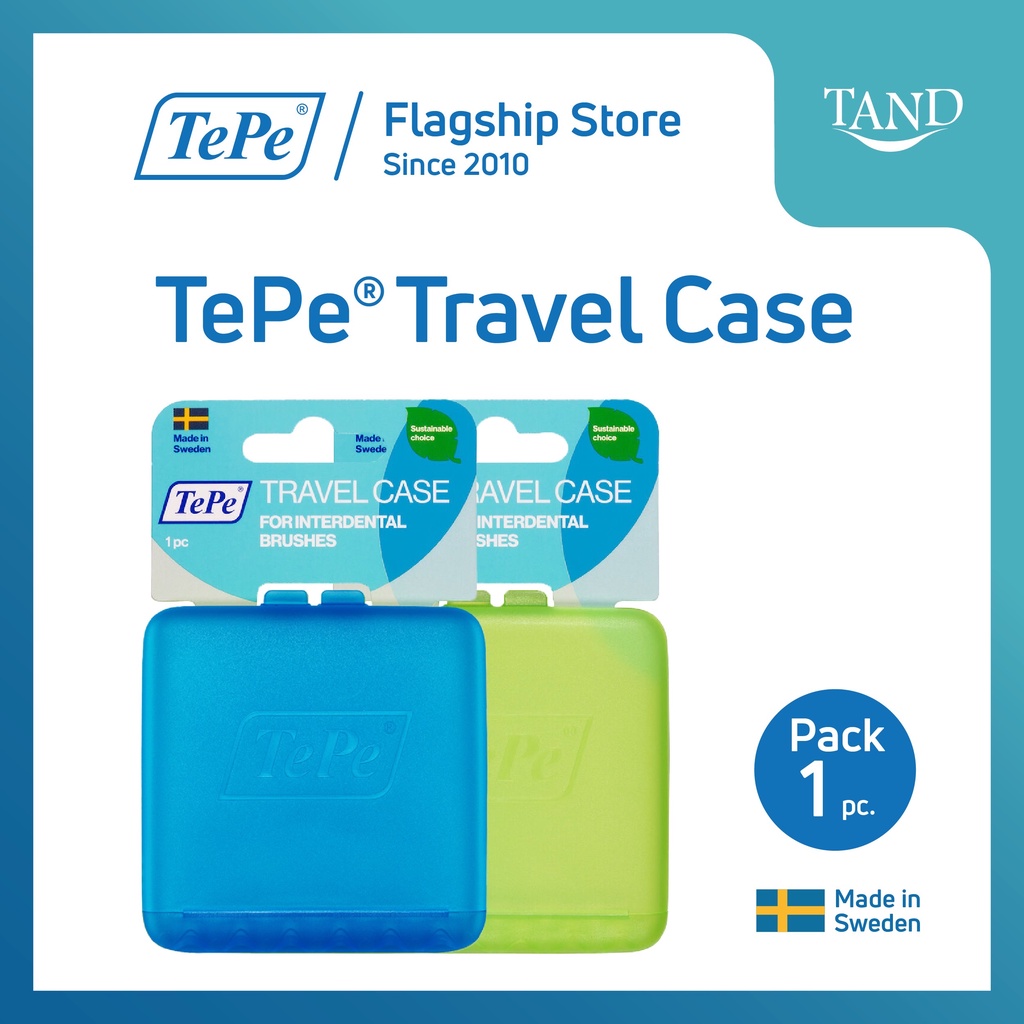 (Pack 1) TePe® Travel Case เทเป ทราเวล เคส กล่องเก็บอุปกรณ์ทำความสะอาดฟัน สำหรับเดินทาง