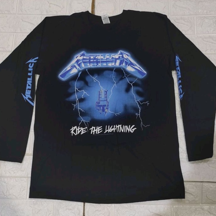 เสื้อยืดวง metallica แขนยาว Ride the Lightning ลิขสิทธิ์แท้