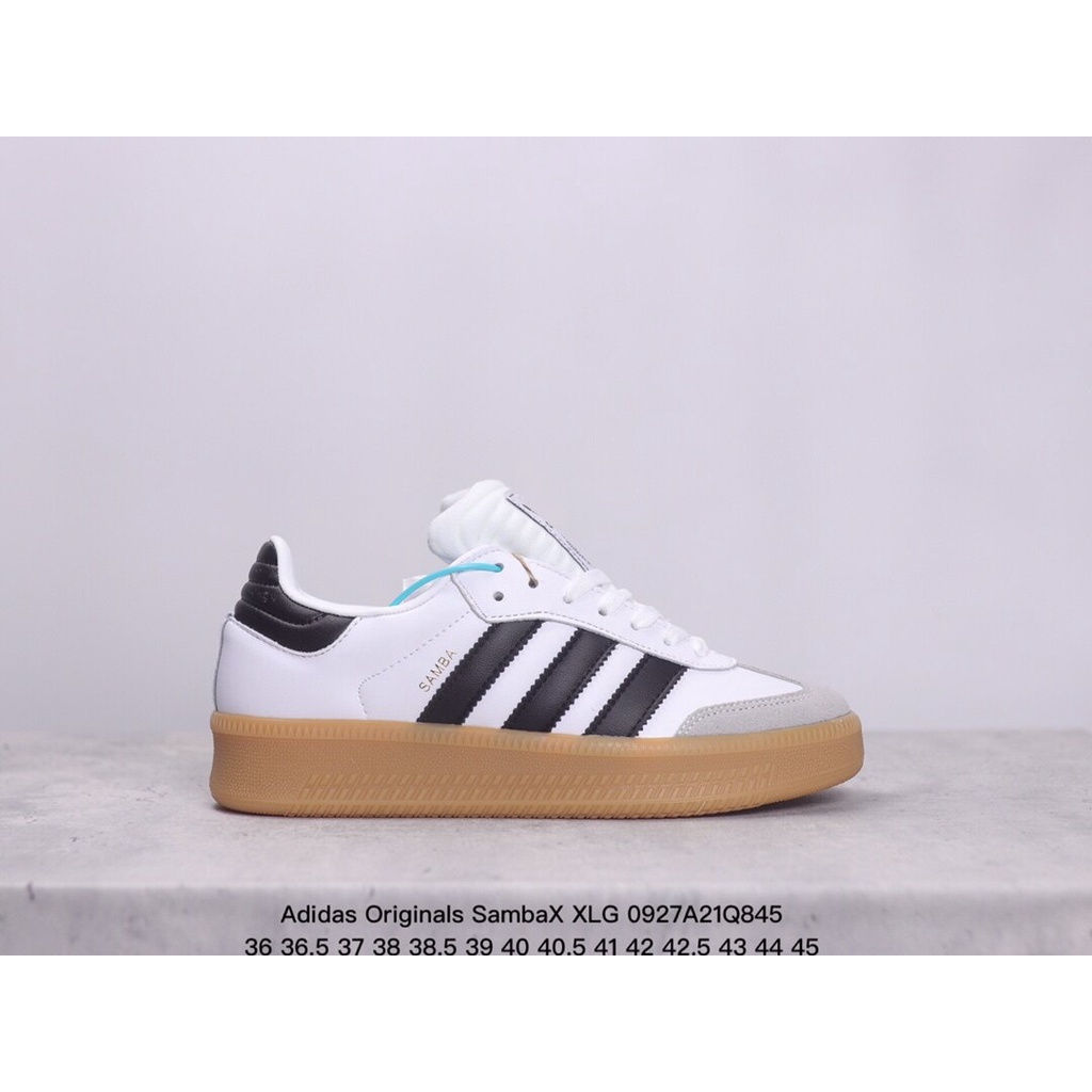 ☈Adidas Originals SambaX XLG ชายและหญิงป้องกันการลื่นไถลและสวมใส่แฟชั่นรองเท้าผ้าใบวินเทจลำลองIE1377