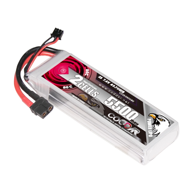 ✶CODDAR LiPo Battery 2S 5500MAH 7.4V 800C XT90 FPV Drone Helicopter RC Racing Packs Helicopter Air Wing