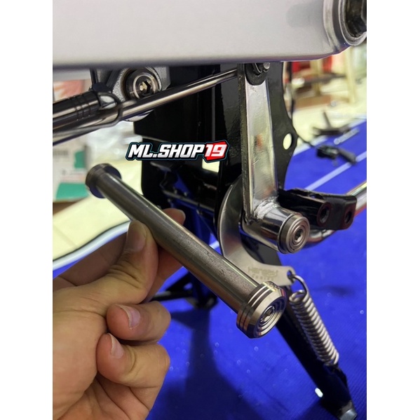 แกนขาตั้งคู่W125R/S/iบังลม W110i W125iวาฬ/LED สแตนเลสแท้ทั้งอัน ลายก้นหอย