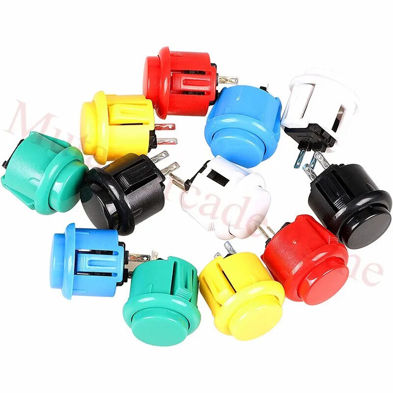 27v 12PCSx Arcade Buttons 24mm Push Button Replace Switch for Sanwa OBSF-24 Arcade Joystick DIY Parts Video Games  kk2