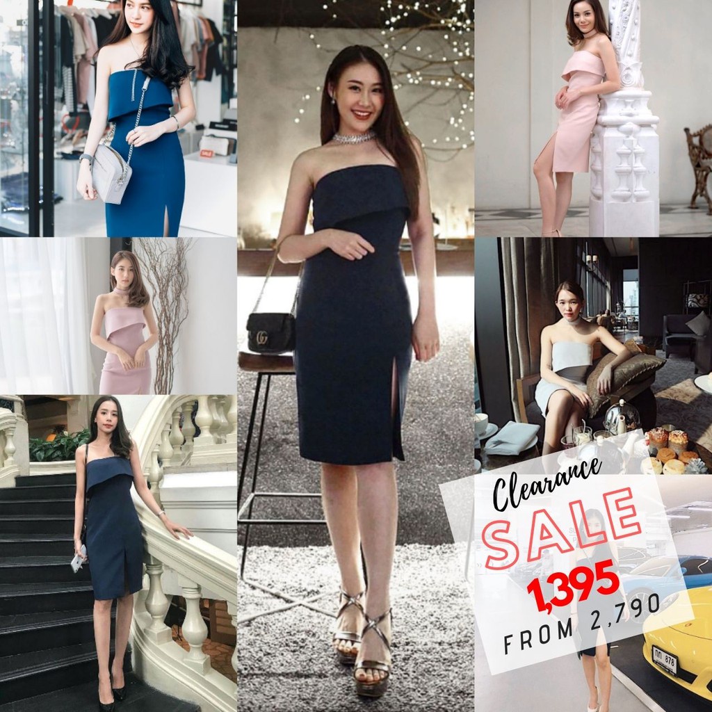 เดรส EL0206 Ashley Dress ชุดใส่เที่ยว ชุดออกงาน ชุดเพื่อนเจ้าสาว | Evalynbrand