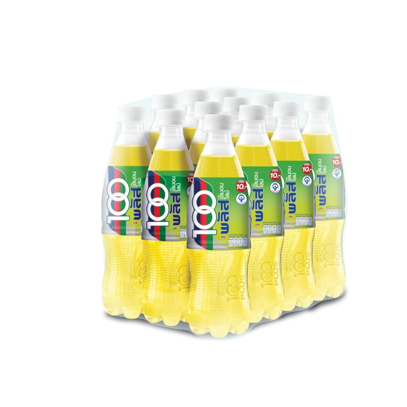 [ส่ง กทม. ปริมณฑล จังหวัดหลักอื่นๆ] ฮันเดรดพลัส น้ำอัดลมเพื่อสุขภาพ เลมอน ไลม์ (370 มล. X 12 ขวด) 3 แพ็ค  36 ขวด