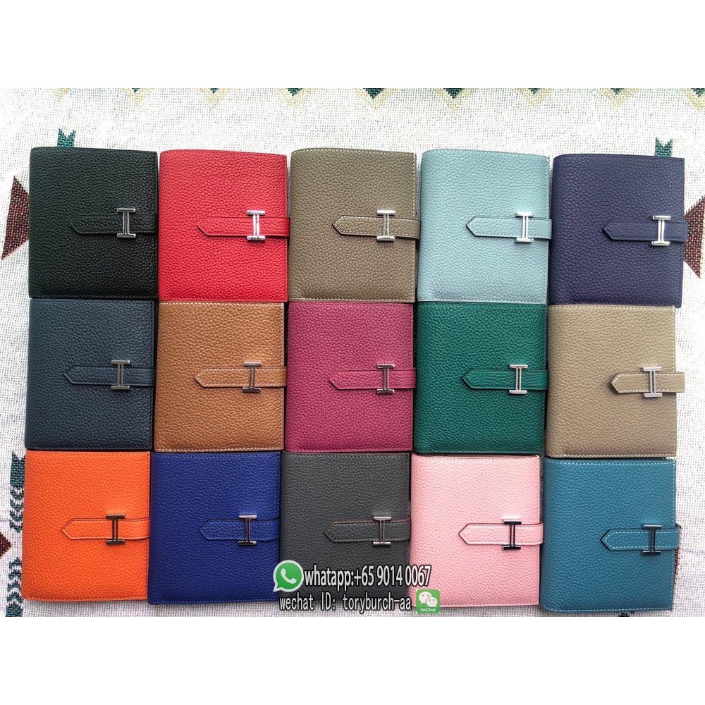 Herme_ bearn bifold flip small wallet purse card holder coin pouch handmade stitch version