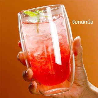 [St.Coco Cafe]แก้วสองชั้น ขนาด 250-450 ml สวยงาม ทนทาน กันความร้อน ใส่น้ำร้อนเย็นได้