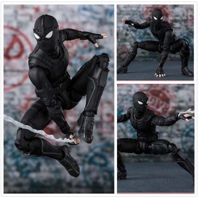 Spider-Man2 Sneak Spider-Man Hero Expedition Stealth Combat Clothes Black Movable joint Boxed Hand-M