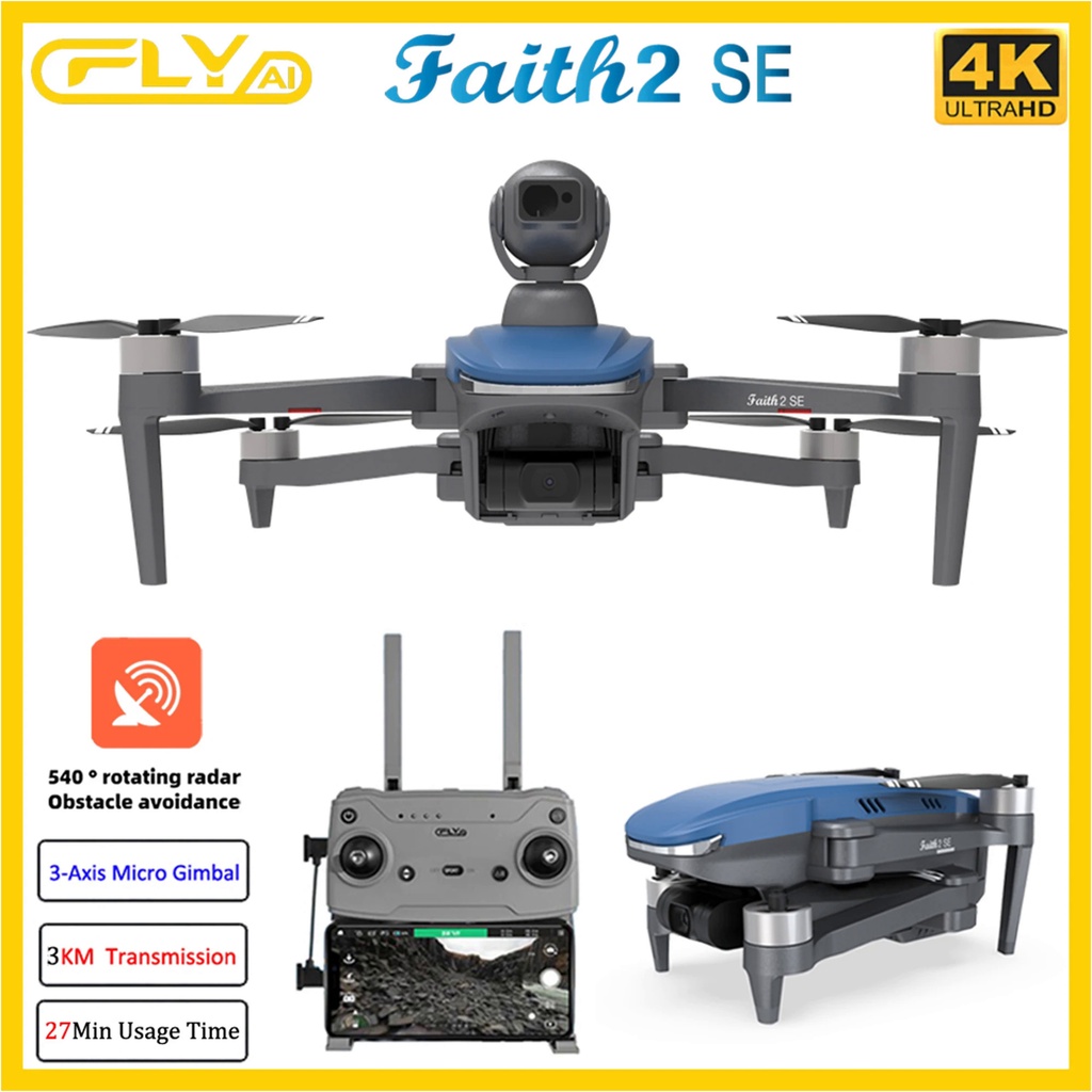 Faith2 SE Drone 4K Profesional 3แกน Gimbal FPV 5G Wifi GPS RC Quadcopter พร้อมกล้อง540 ° อุปสรรคการห