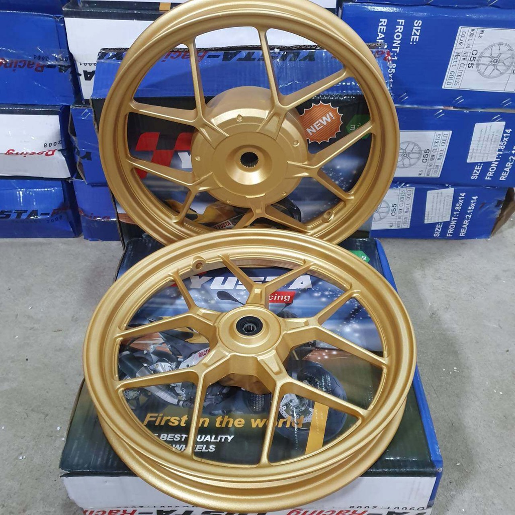 คลิ๊ก125i ล้อแม็ก CLICK125i  1.85/2.15 x14 หน้าดิสหลังดั้ม สีทองQTT100