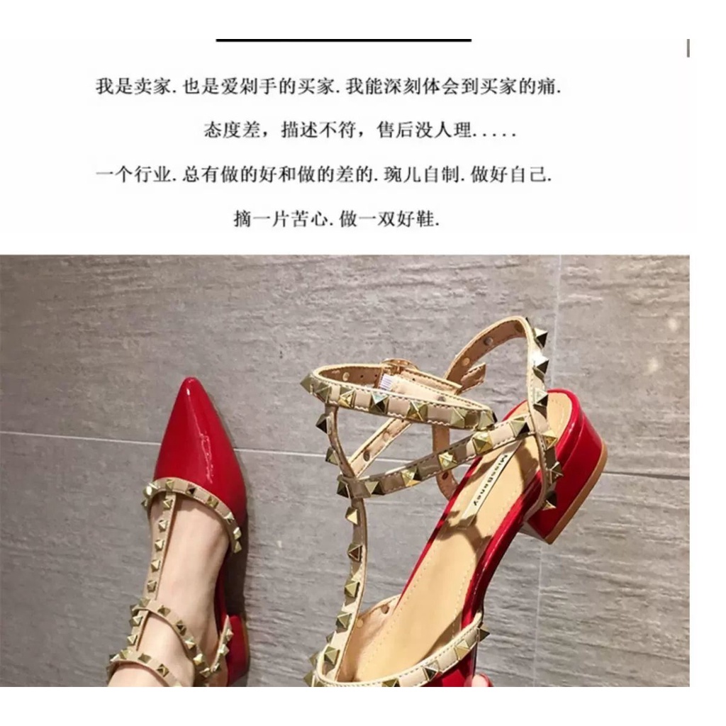 พร้อมส่ง ใหม่ รองเท้าส้นสูง ส้นแบน หัวแหลม ประดับหมุด สีนู้ด แฟชั่นฤดูใบไม้ผลิ ฤดูใบไม้ร่วง สําหรับผู้หญิง 2023