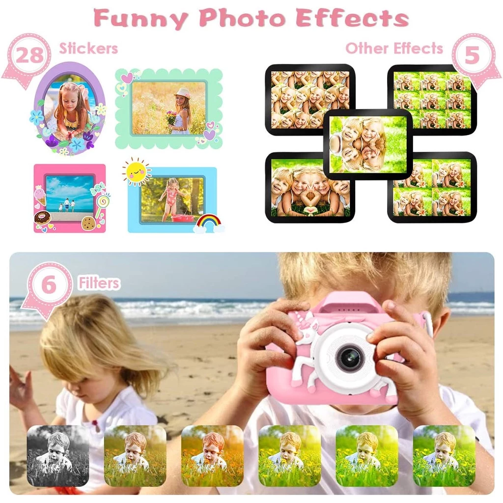 กล้องถ่ายรูปเด็ก Kids Camera 1080P เลนส์หมุนได้ 180 องศา thumbnail 5