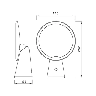 [กระจกแต่งหน้า] PHILIPS โคมไฟกระจกแต่งหน้า LED รุ่น DSK205 สีขาว