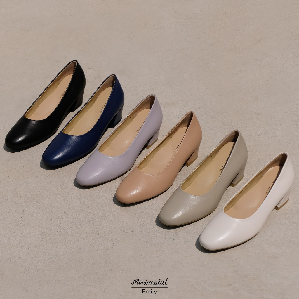 𝐌𝐈𝐍𝐈𝐌𝐀𝐋𝐈𝐒𝐓 รองเท้าหนังแกะ รุ่น Emily (black) สูง 1.5 นิ้ว หน้าเท้ากว้างใส่ได้สบาย ทรงสวย ถูกระเบียบ