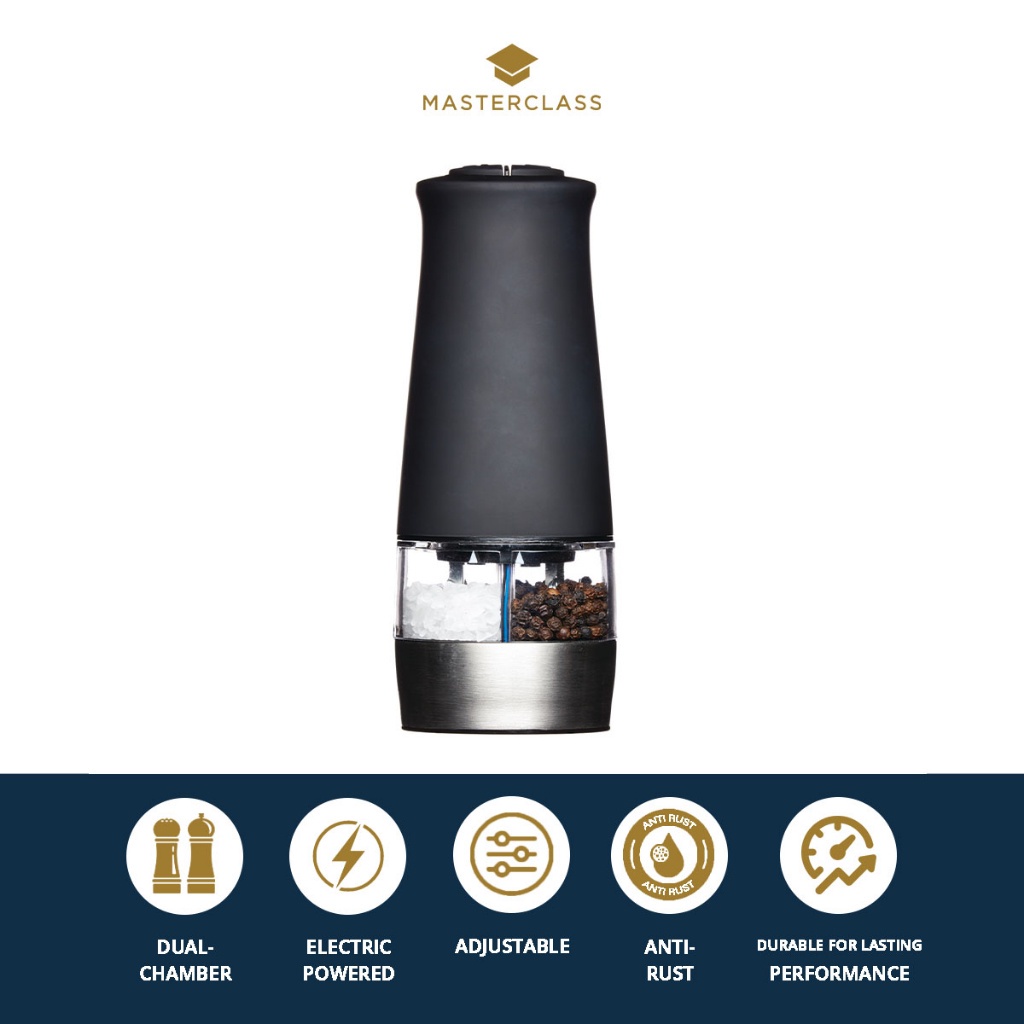 MasterClass 2 in 1 Electric Salt & Pepper Mill with Adjustable Setting ขวดบดเกลือและพริกไท