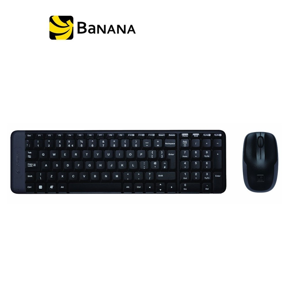 เมาส์และคีย์บอร์ดไร้สาย Logitech Wireless Mouse + Keyboard MK220 Black by Banana IT