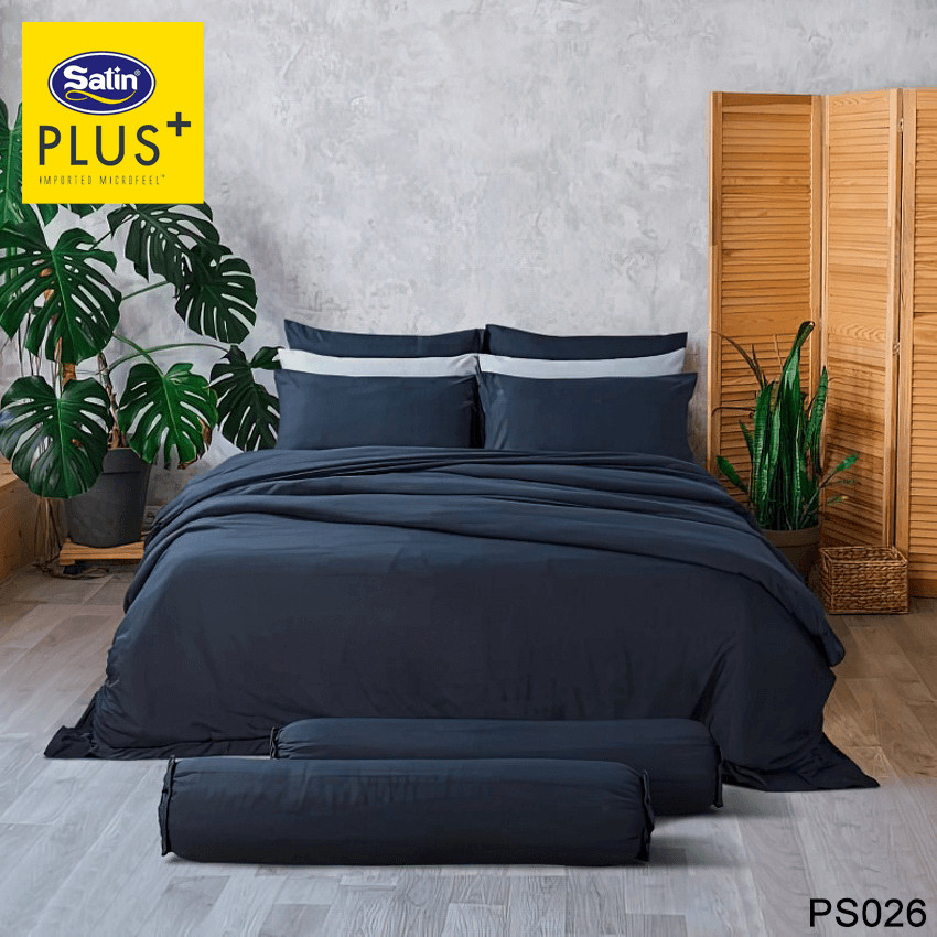 SATIN PLUS ชุดผ้าปูที่นอน 3.5ฟุต 5ฟุต 6ฟุต PS026 #ซาติน