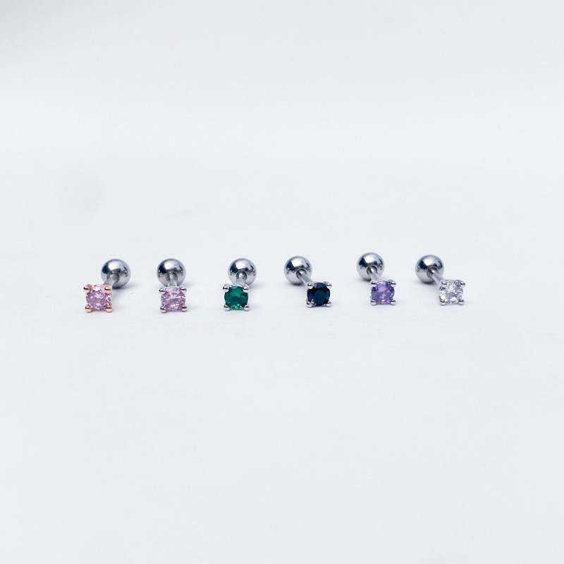 จิวต่างหูเกาหลี More Than Piercing: A105 Tiny Square Dot